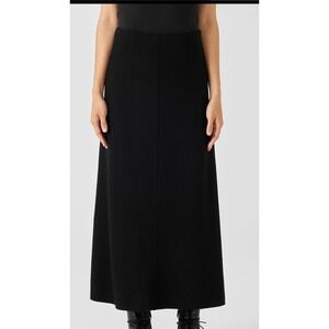 Eileen Fisher Lightweight Ponte Solid A-Line Skirt Charcoal 2-4 Petite New W Tag